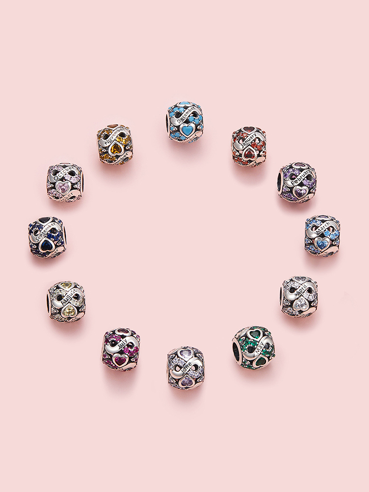 Infinite Love Month Birthstone 925 Sterling Silver Beads
