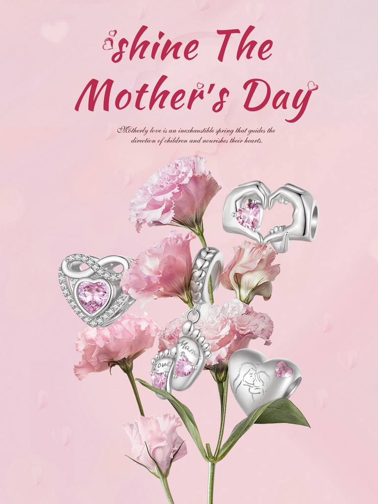 Pink MOM Series 925 Sterling Silver Beads