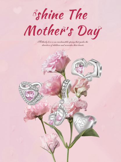 Pink MOM Series 925 Sterling Silver Beads