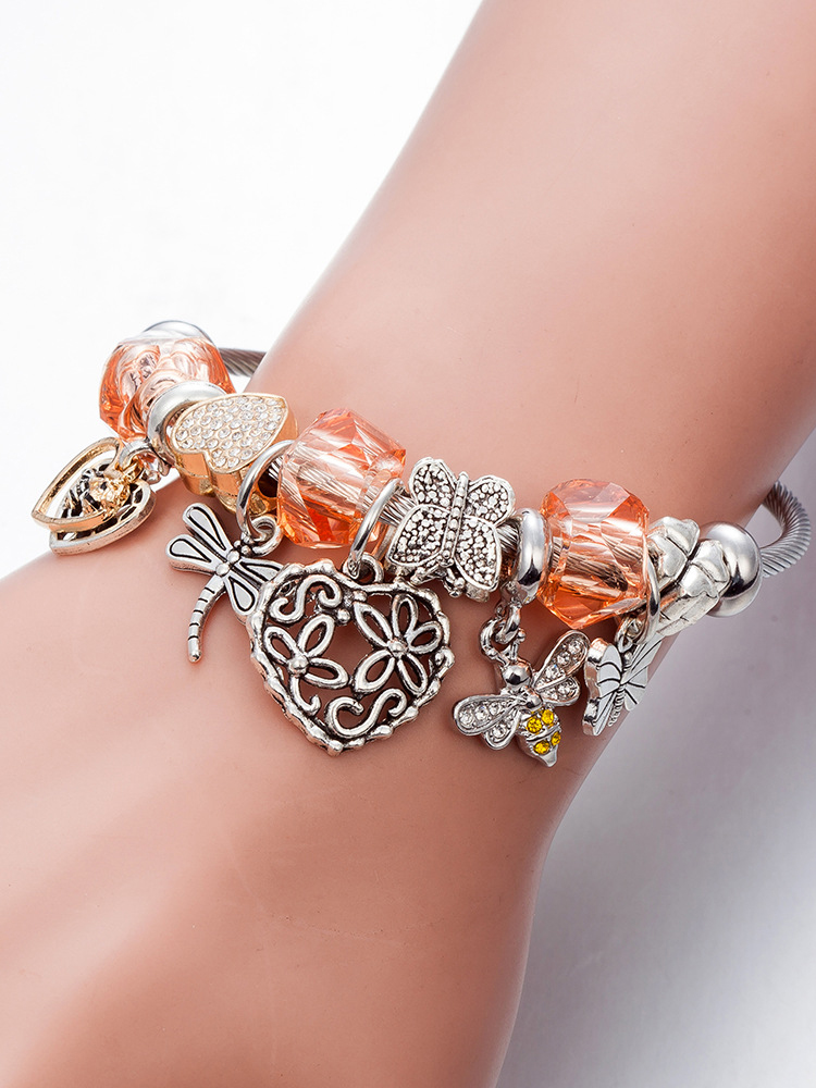 Insect Orange Crystal Beaded Band