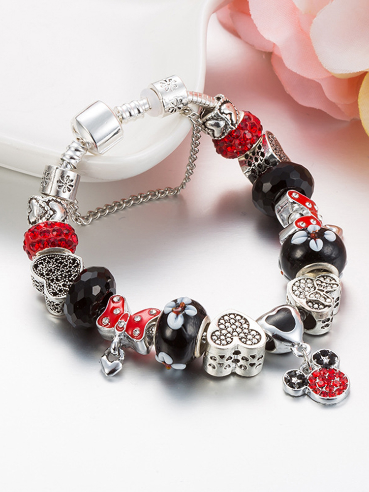 Mickey Pendant Crystal Beaded Band
