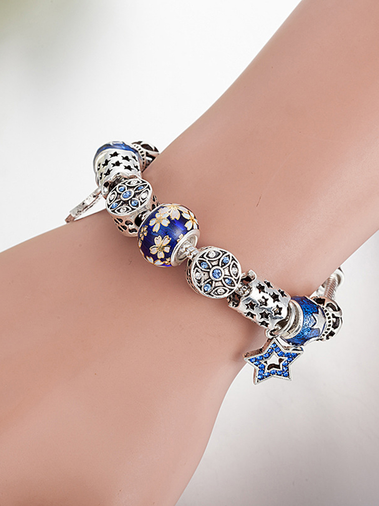 Pentagram Pendant Crystal Beaded Band