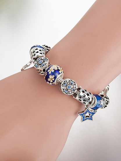 Pentagram Pendant Crystal Beaded Band