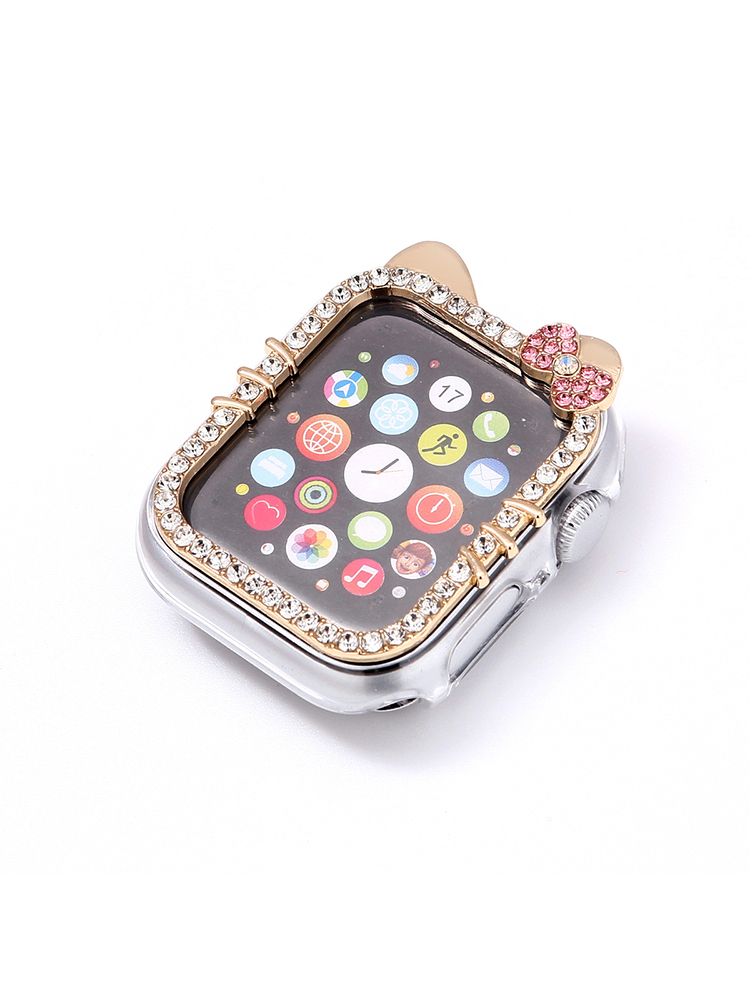 Diamond-encrusted Kitty PVC Protective Case