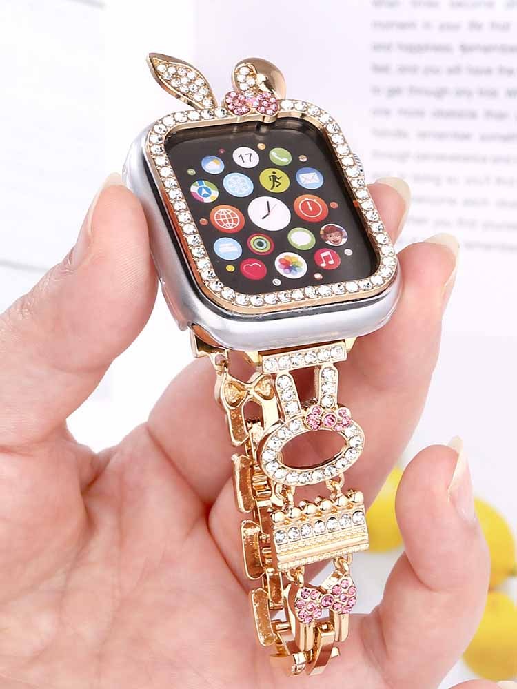 Diamond-encrusted Rabbit Stainless Steel Band