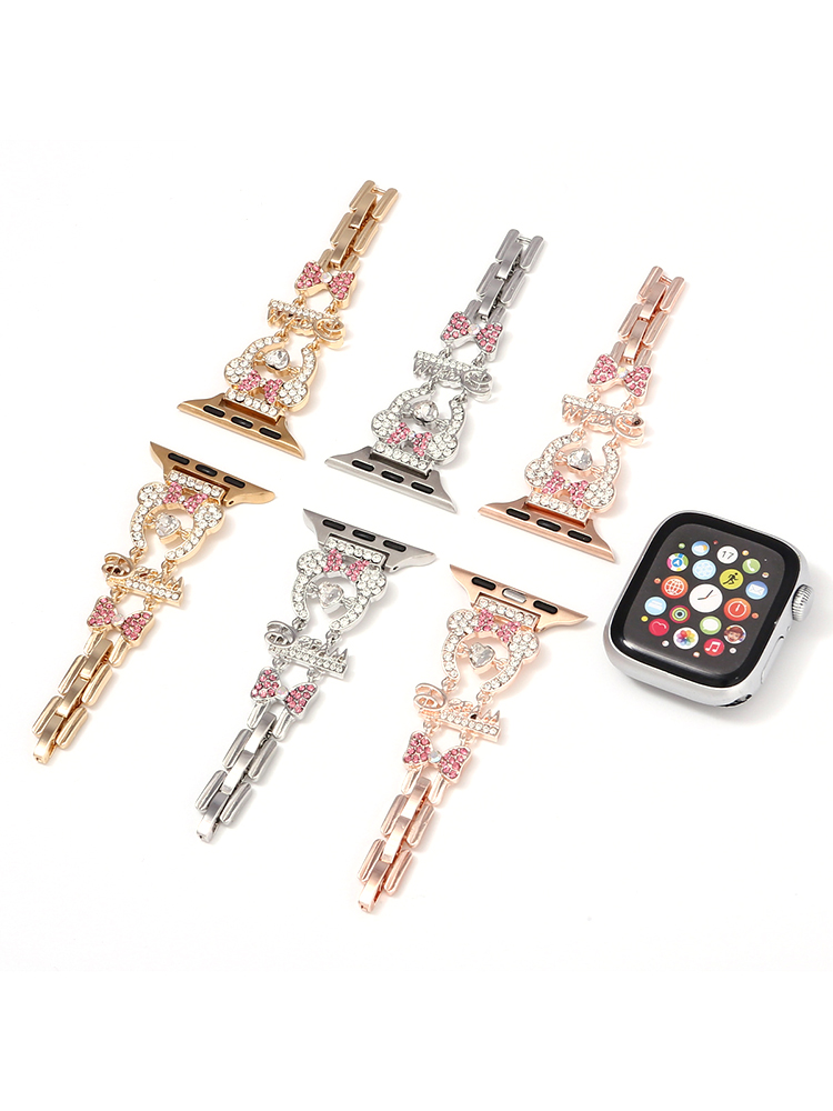 Diamond-encrusted Dream Minnie Stainless Steel Band