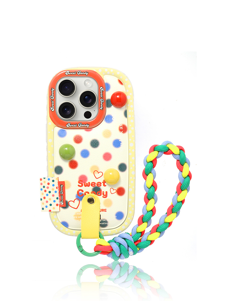 Colorful Polka Dot Wrist Strap Case