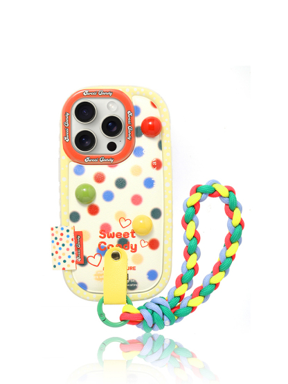 Colorful Polka Dot Wrist Strap Case