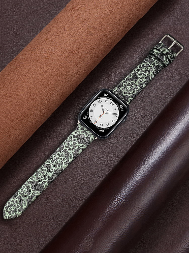 Flower Embroidery Leather Band