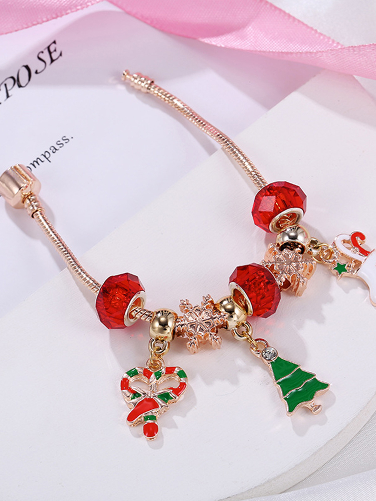 Christmas Tree Crystal Beaded Band