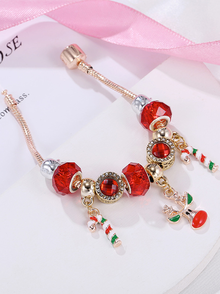 Christmas Reindeer and Candy Crystal Beaded Band