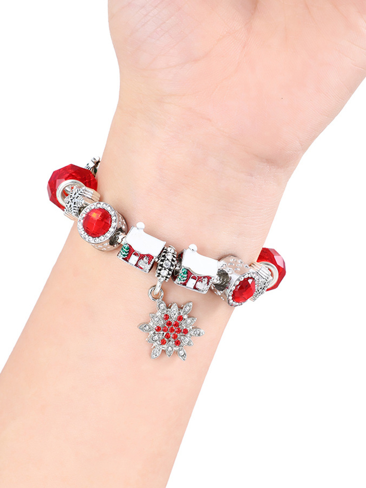 Christmas Snowflake Pendant Crystal Beaded Band