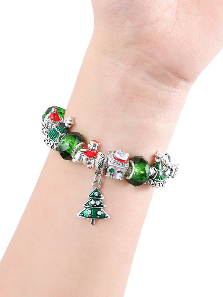 Christmas Tree Pendant Crystal Beaded Band