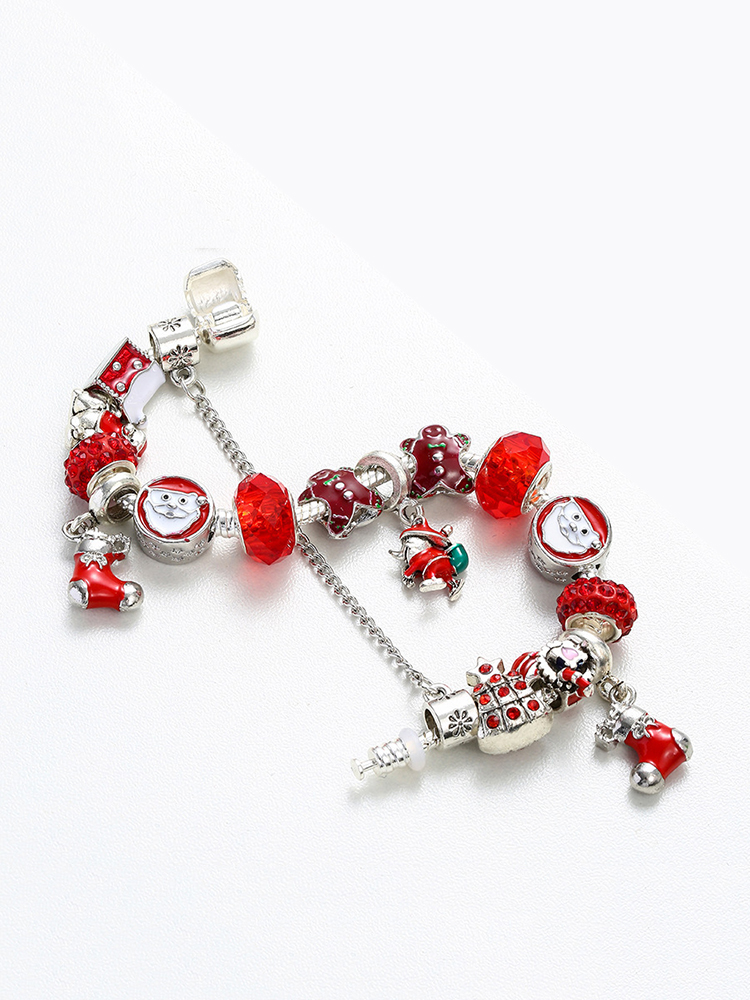 Santa Claus Pendant Crystal Beaded Band