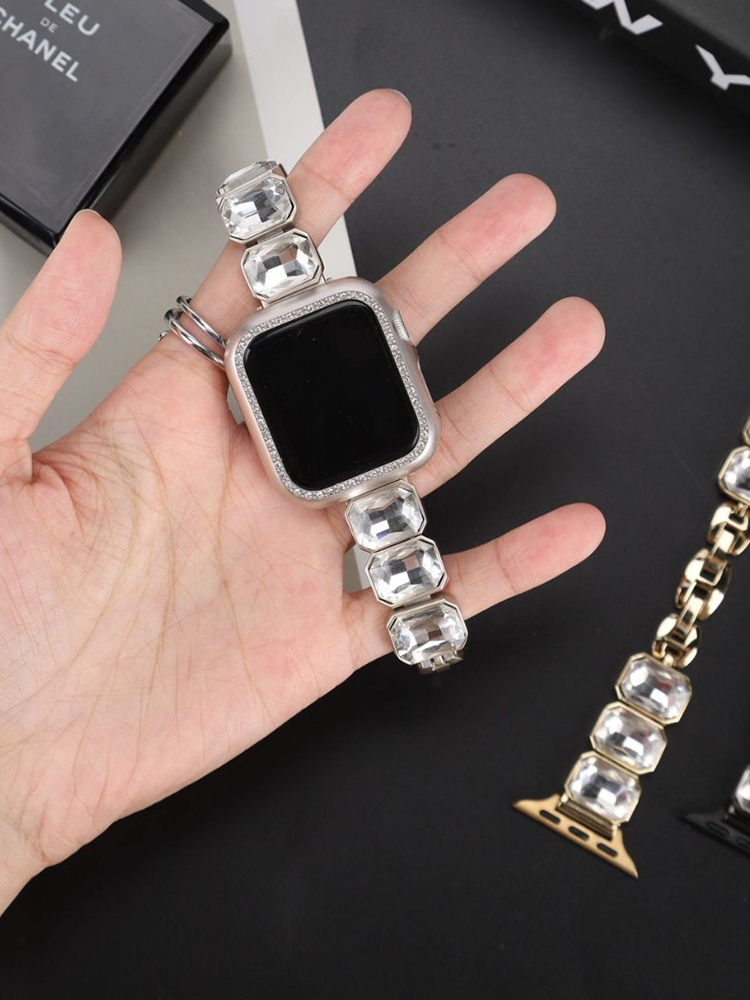 Square Zircon Stainless Steel Band