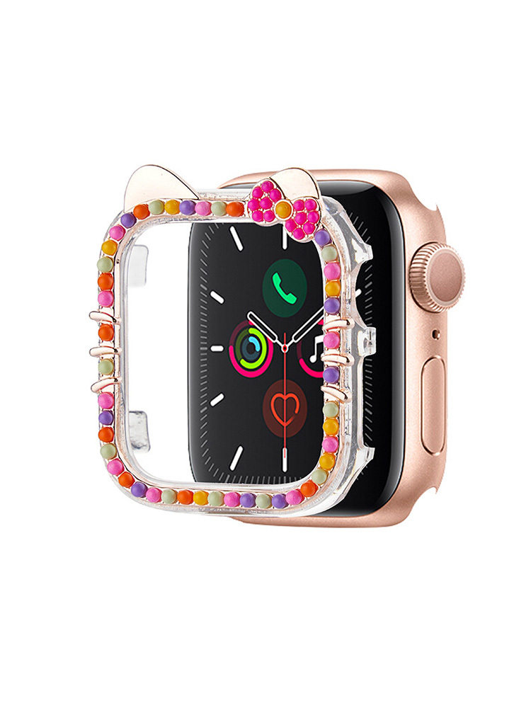 Mini Colored Beads Kitty PVC Apple Watch Protective Case - Tatanband