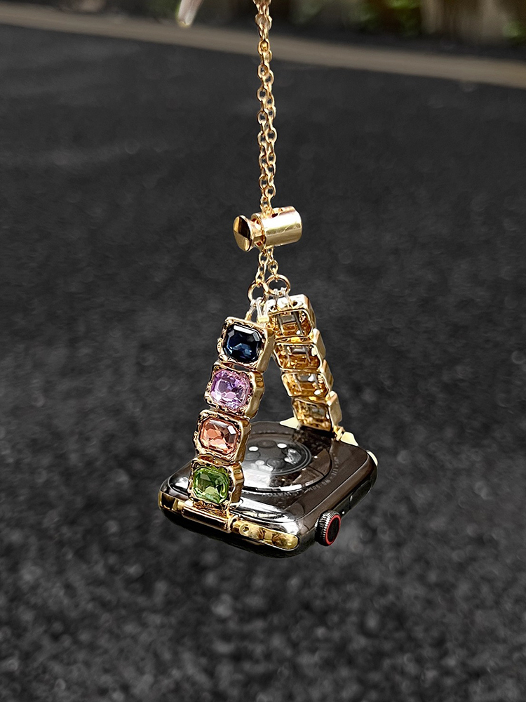 Colorful Square Diamonds Bracelet Stainless Steel Band-Tatan Band