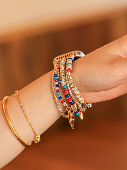 5 Chain Bohemian Natural Stone Handwoven Band