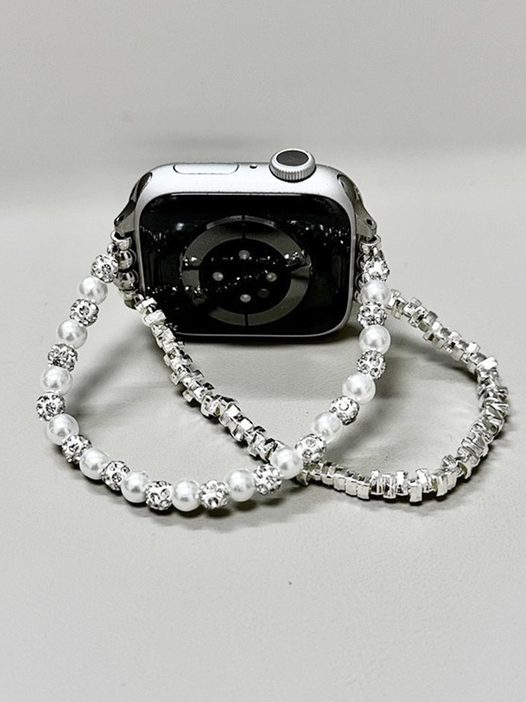 Mini Metal Blocks with Pearls Stainless Steel Band