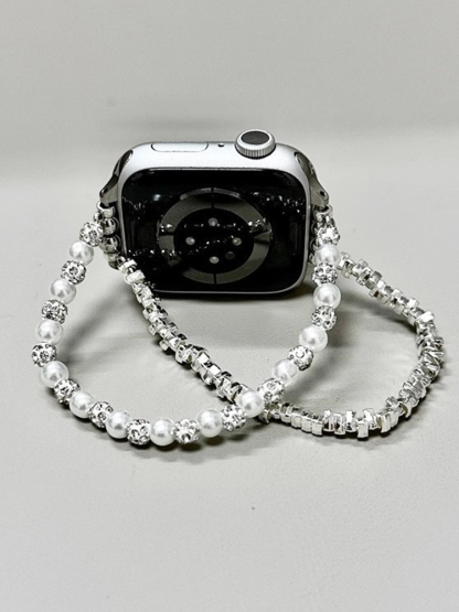 Mini Metal Blocks with Pearls Stainless Steel Band