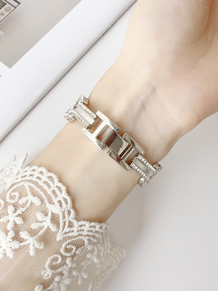 Diamond-studded Double C Stainless Steel Band