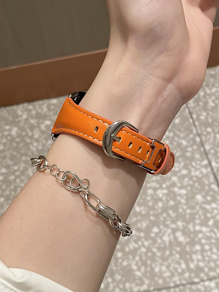 H Ring Curve Leather Band for Apple Watch