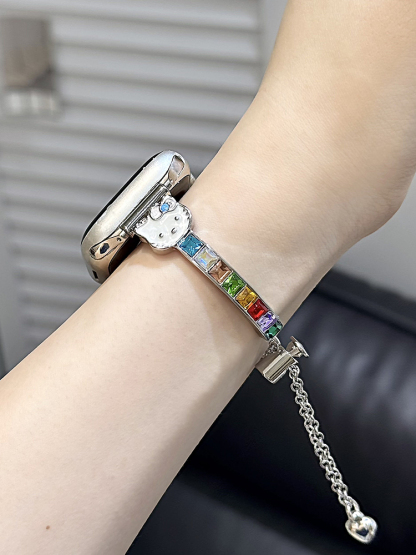 Color Zircon Kitty Metal Band for Apple Watch