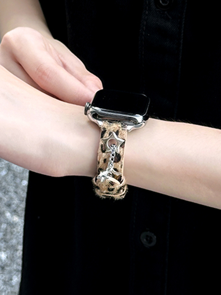 Star Leopard Leather Band for Apple Watch