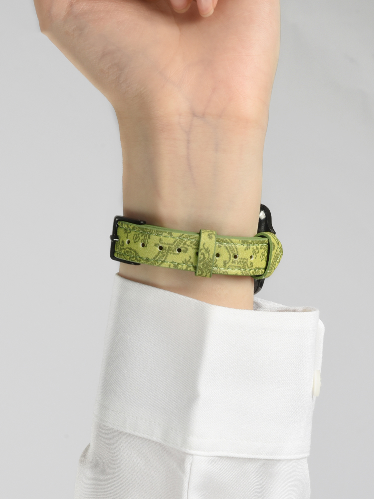 Creative Printed Slim Green Leather Band