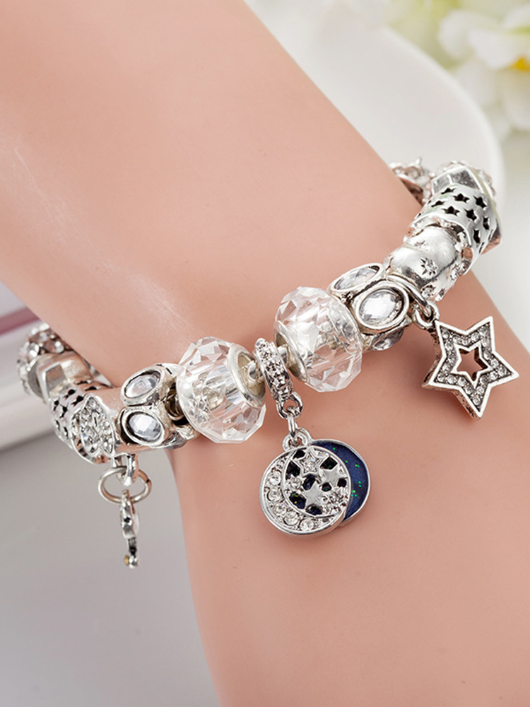 Legend of Stars and Moon Beaded Bracelet Stainless Steel Band