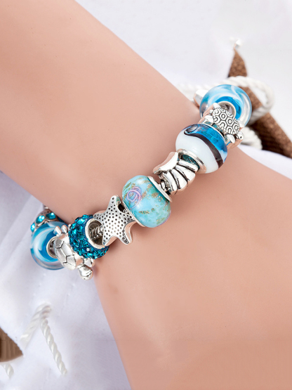 Yearning for the Ocean Beaded Bracelet Stainless Steel Band