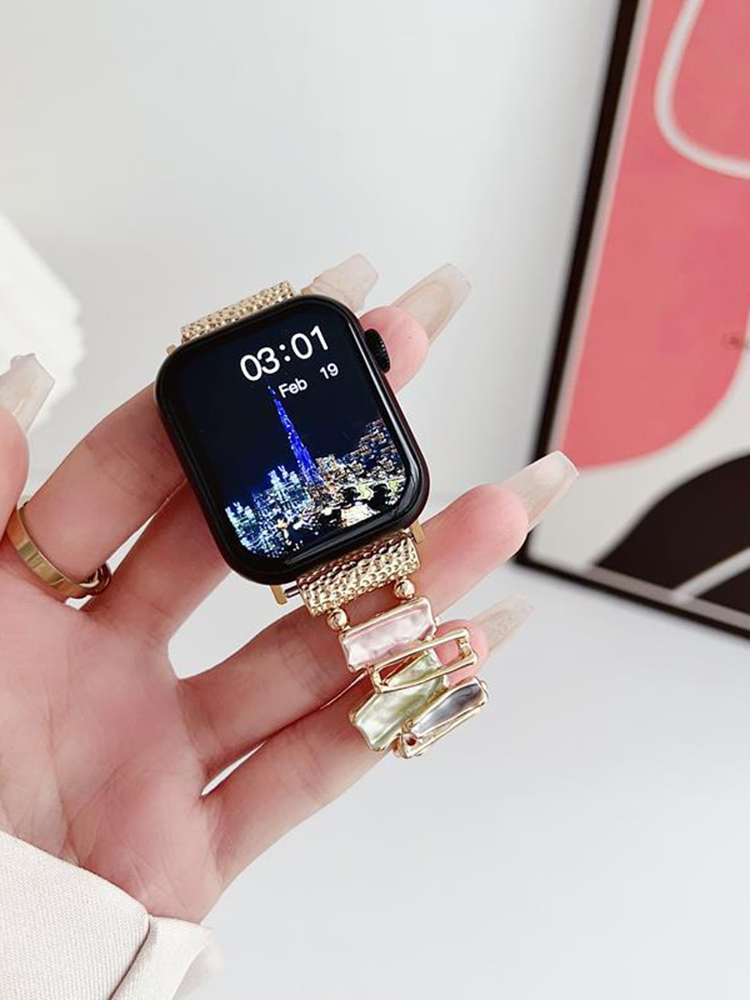 Irregular Geometric Stitching Stainless Steel Band