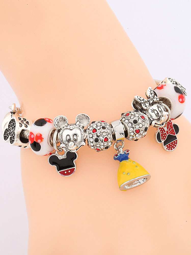 Mickey Charm Style G Crystal Beaded Band