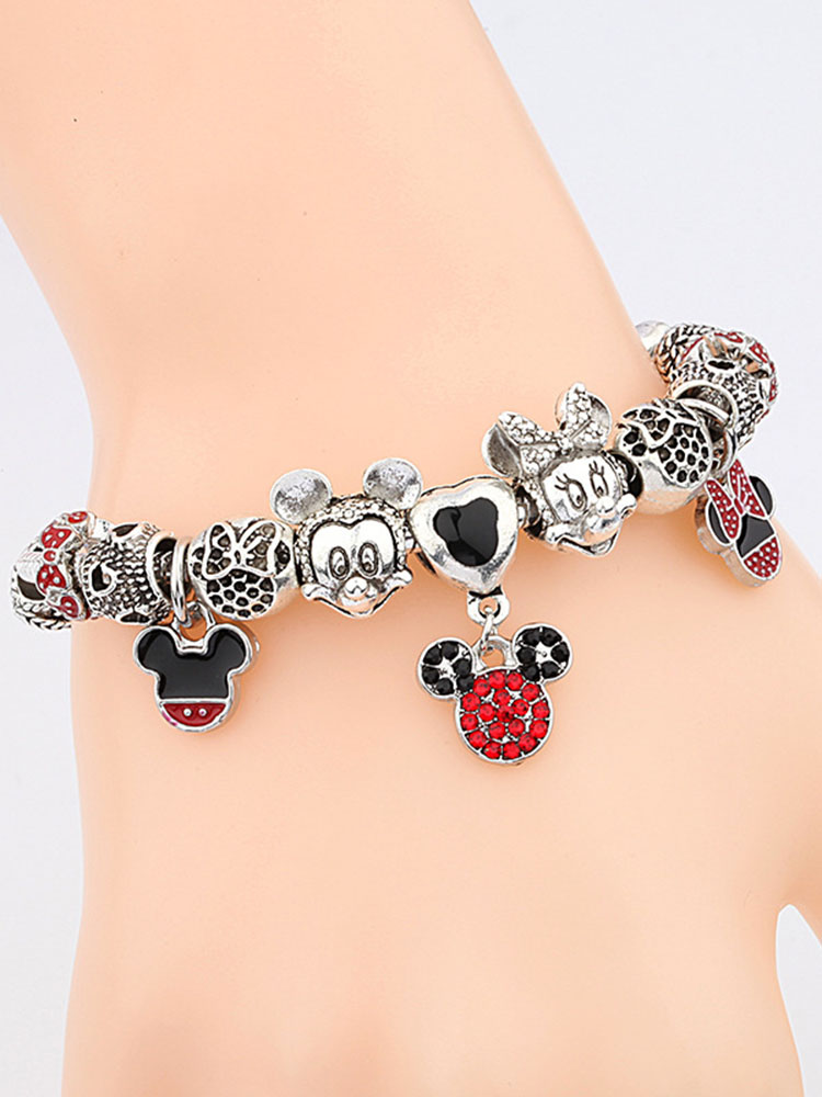 Mickey Charm Style J Crystal Beaded Band