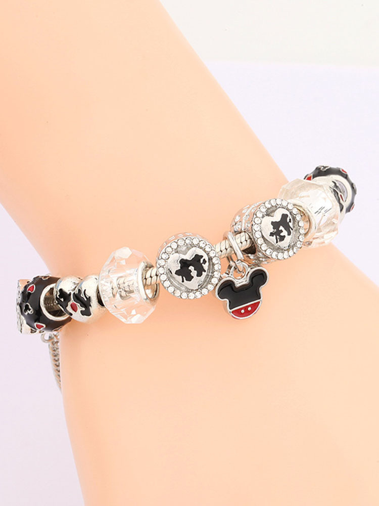 Mickey Charm Style K Crystal Beaded Band