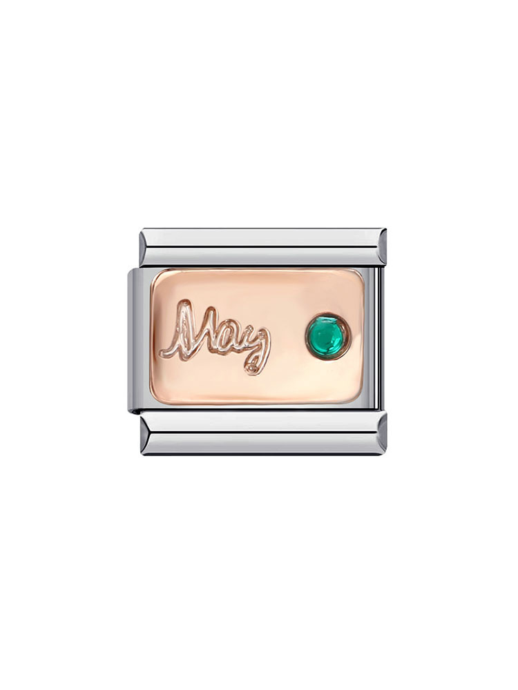 Month Birthday Birthstone Rose Gold Modular Charm