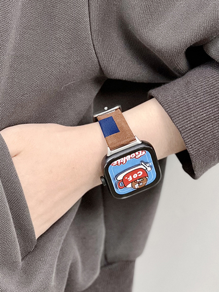 Colorblock Denim Leather Band