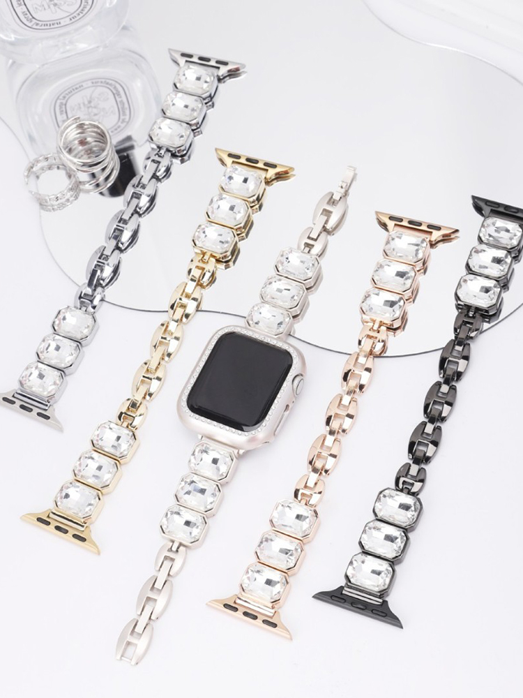 Square Zircon Stainless Steel Band