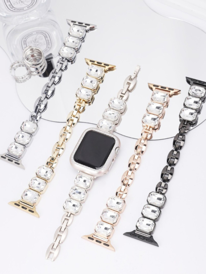 Square Zircon Stainless Steel Band