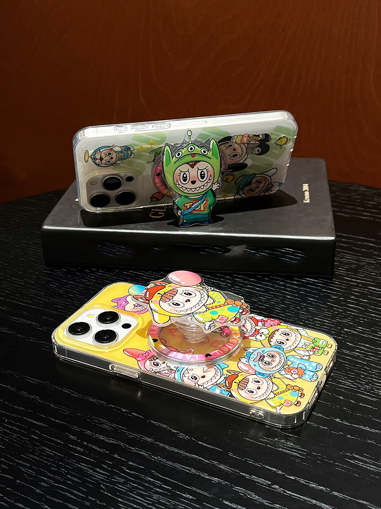 Cartoon Labubu Stand MagSafe Case