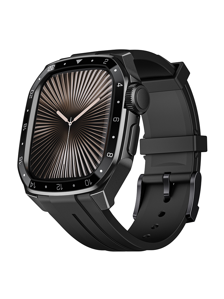 Integrated Protective Case with Scale Silicone Apple Watch Band - Tatanband