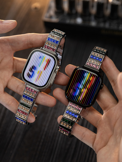 Starry Sky Colored Diamond Stainless Steel Band