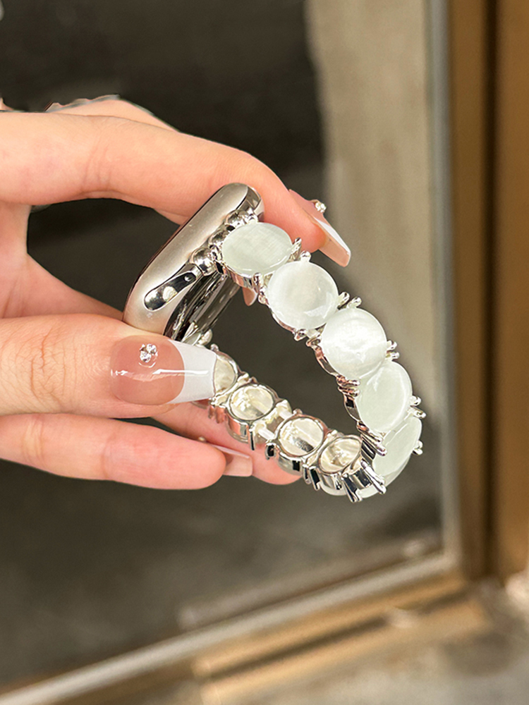 Ice-clear Natural Stone Stainless Steel Band