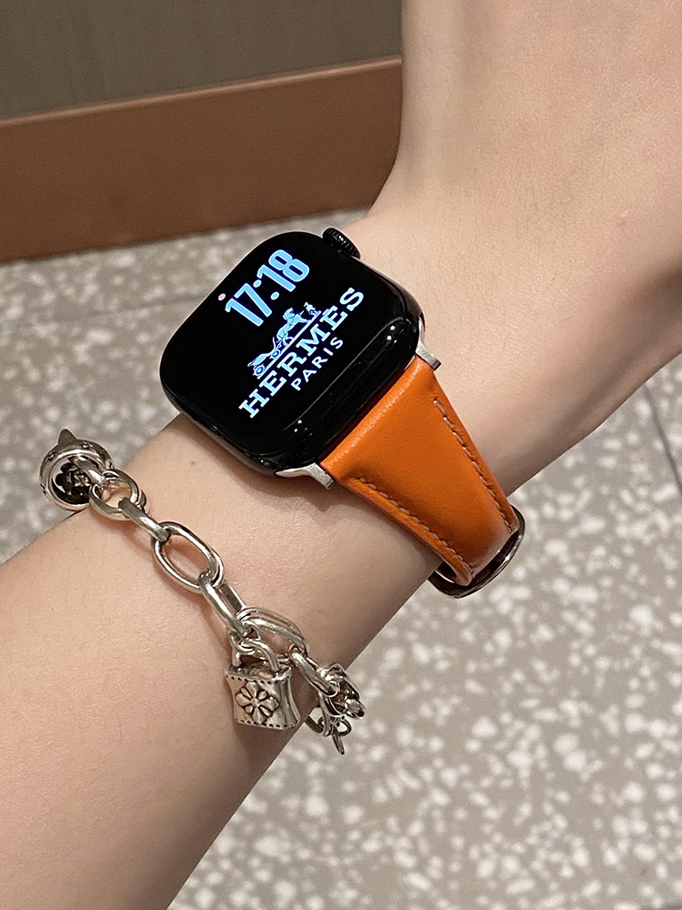 H Ring Curve Leather Band for Apple Watch