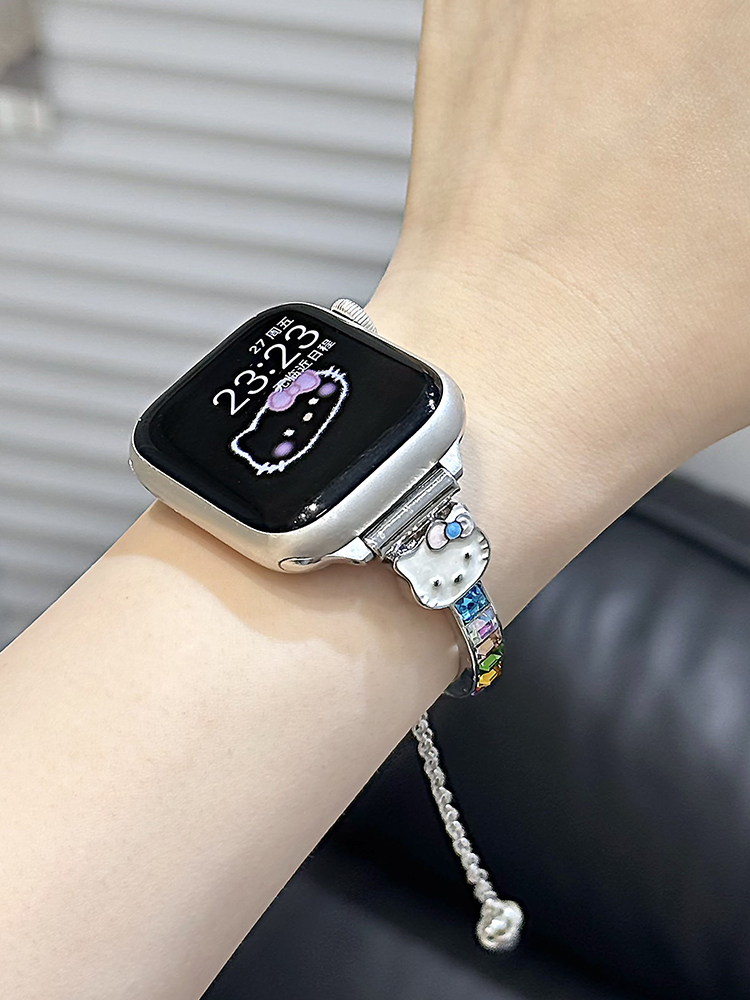 Color Zircon Kitty Metal Band for Apple Watch