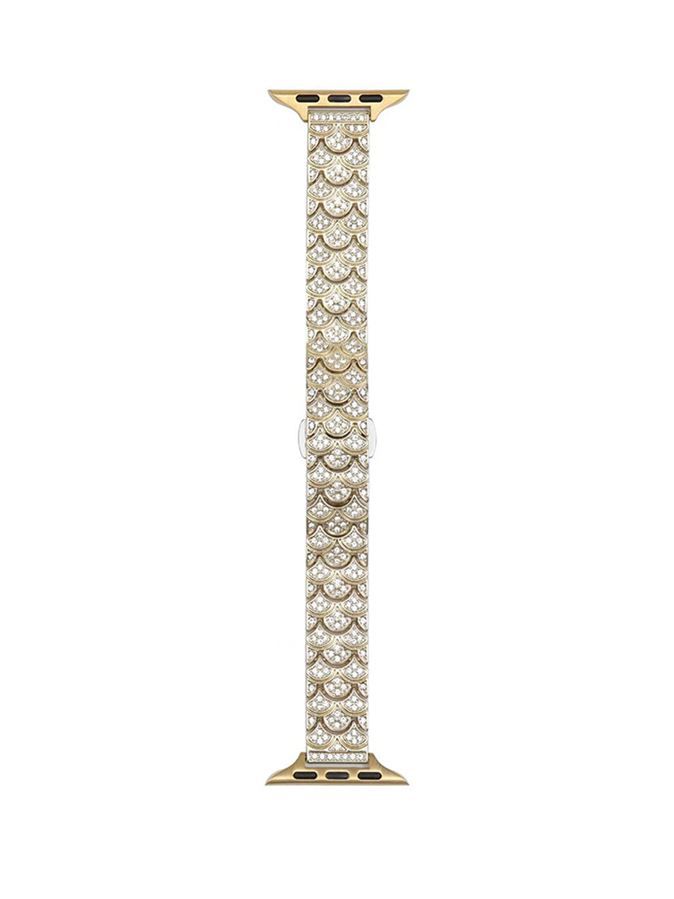 Diamond-Encrusted Mermaid Scales Metal Band for Apple Watch