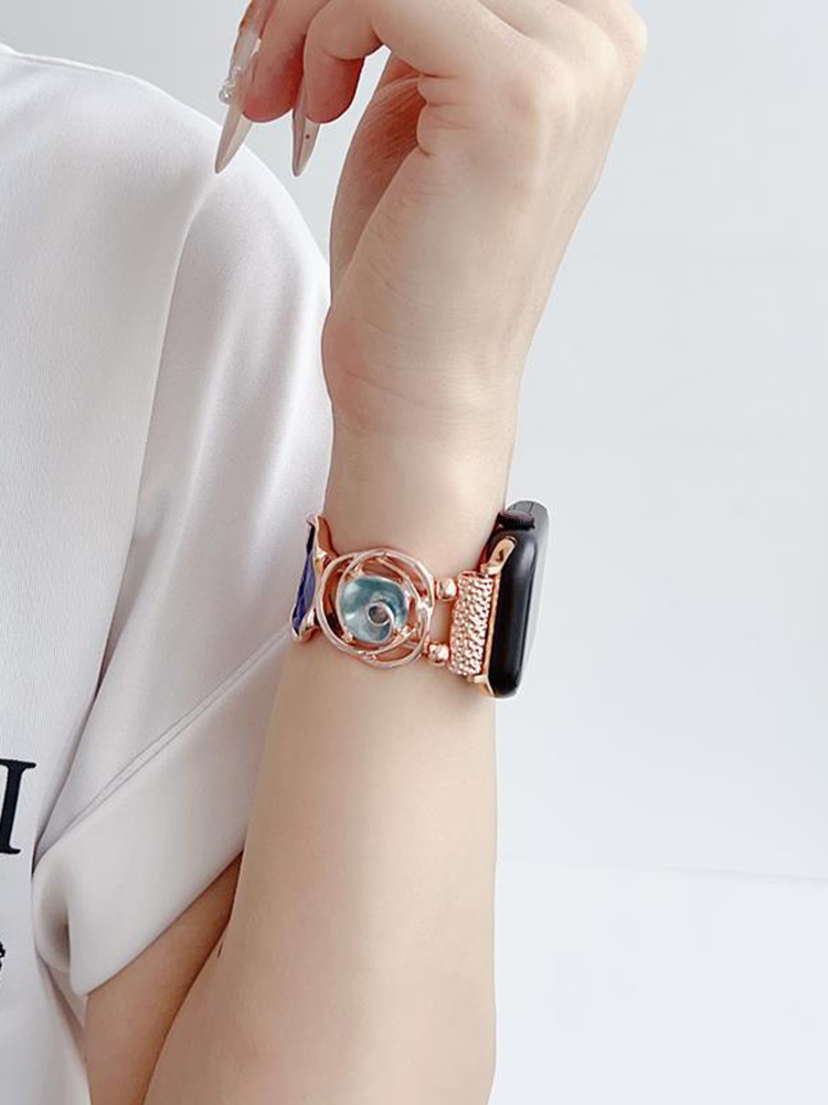 Rose Hollow Stitching Stainless Steel Band