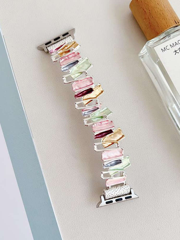 Irregular Geometric Stitching Stainless Steel Band