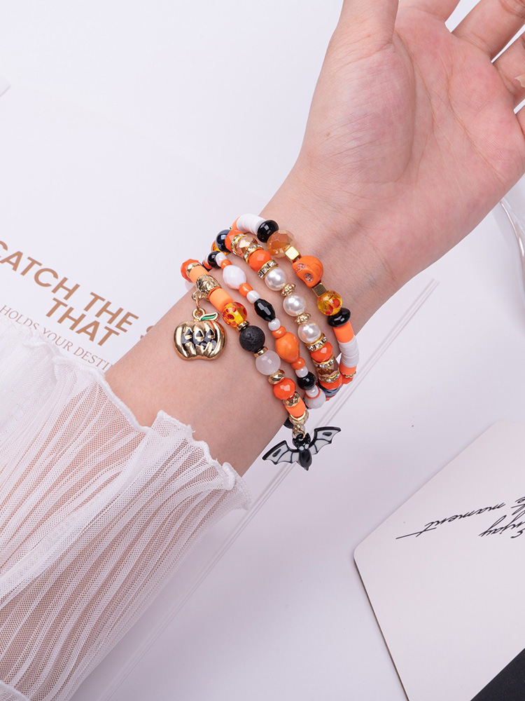 Halloween Four-Row Beaded Woven Band