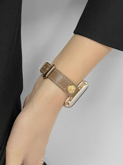 Camellia Rivet Slim Leather Band